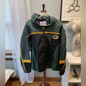 Men’s Green Bay Packers Hooded Jacket/Windbreaker Size 2XL (XXL) NFL Game Day